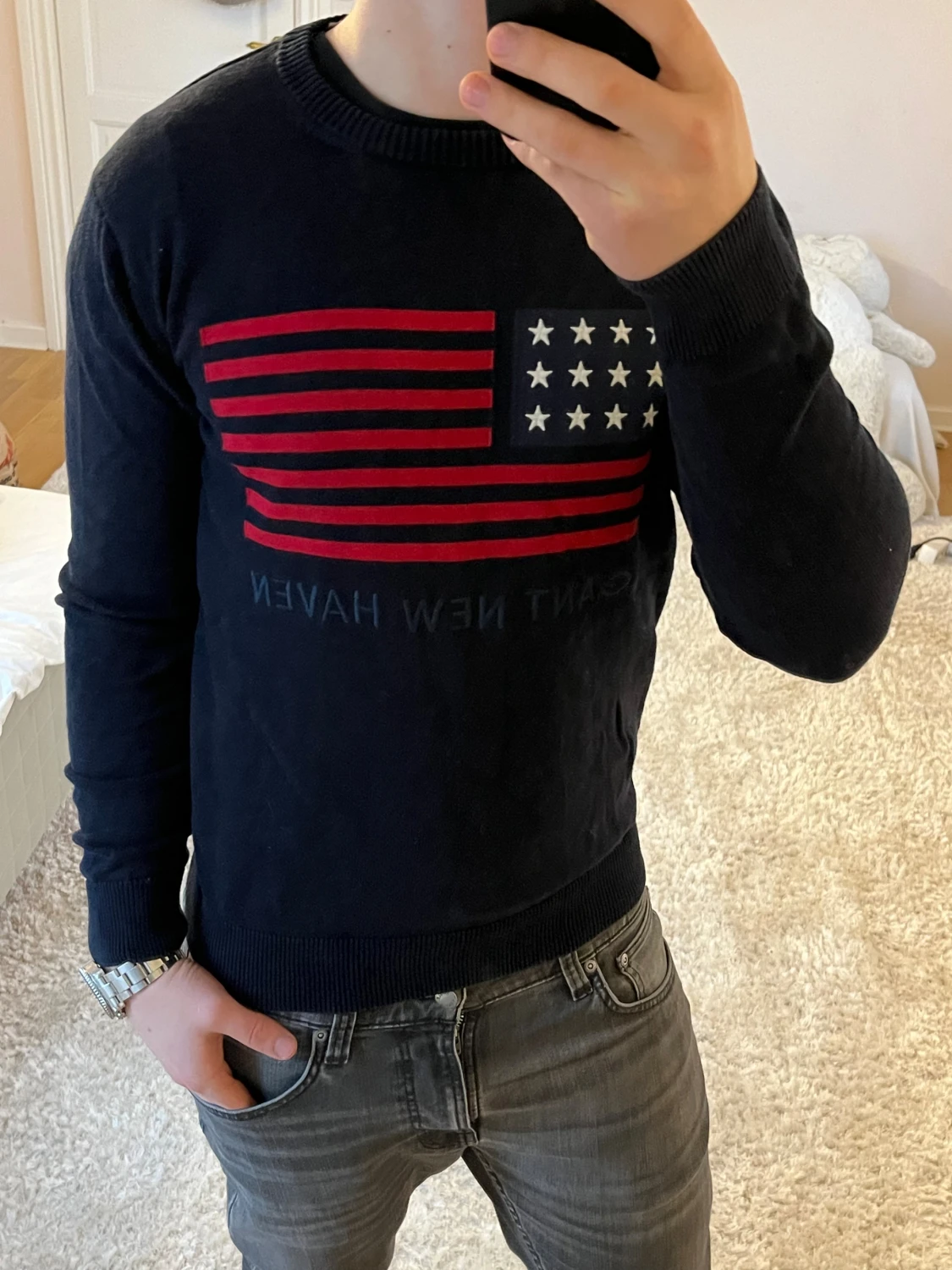 Gant sweatshirt med usa föagga