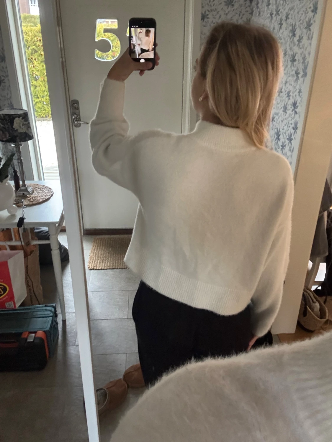 Vit stickad tröja från H&M - 2