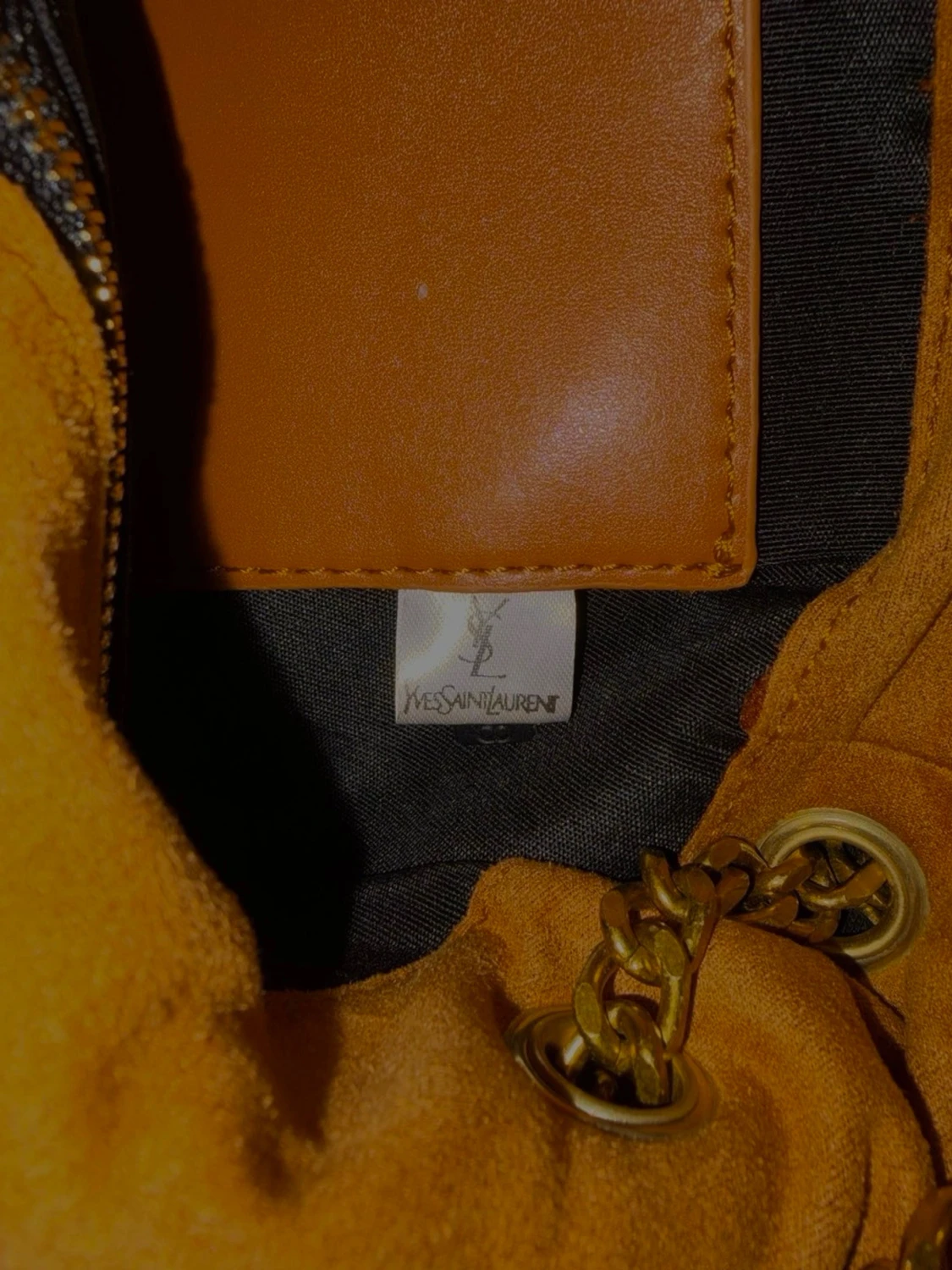 senapsgul quiltad axelväska från Yves Saint Laurent - 3