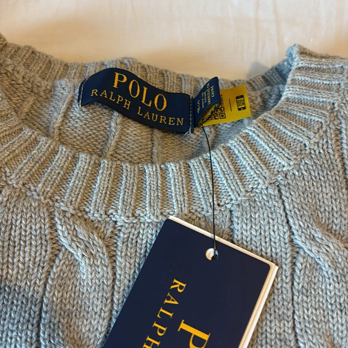  Ljusgrå kabelstickad tröja Polo Ralph Lauren - 2
