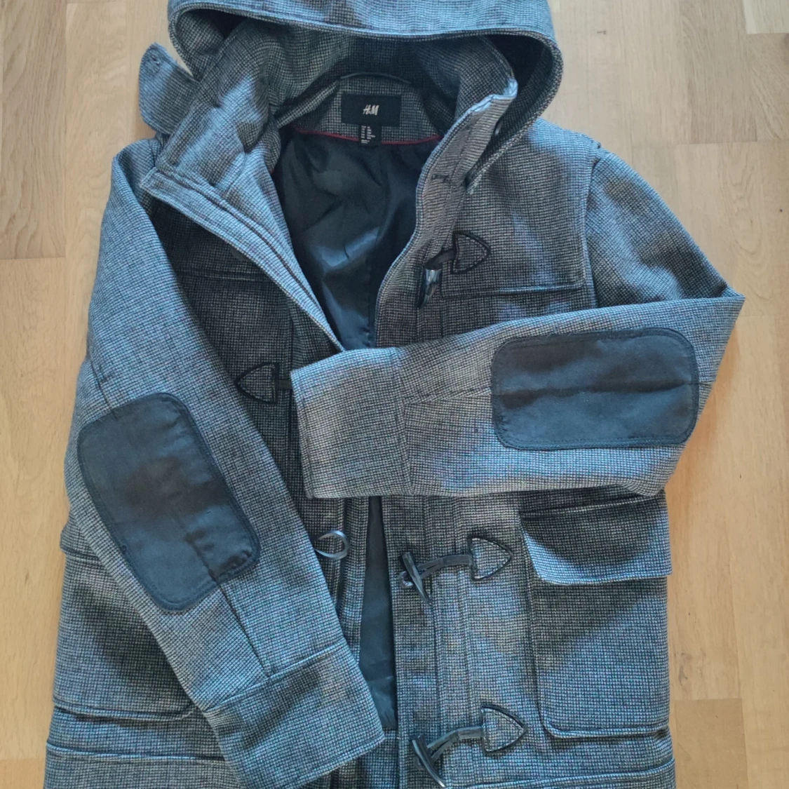 Grå rutig duffeljacka från H&M - 1