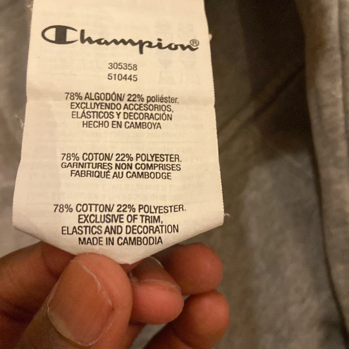 Grå Champion hoodie med huva - 4