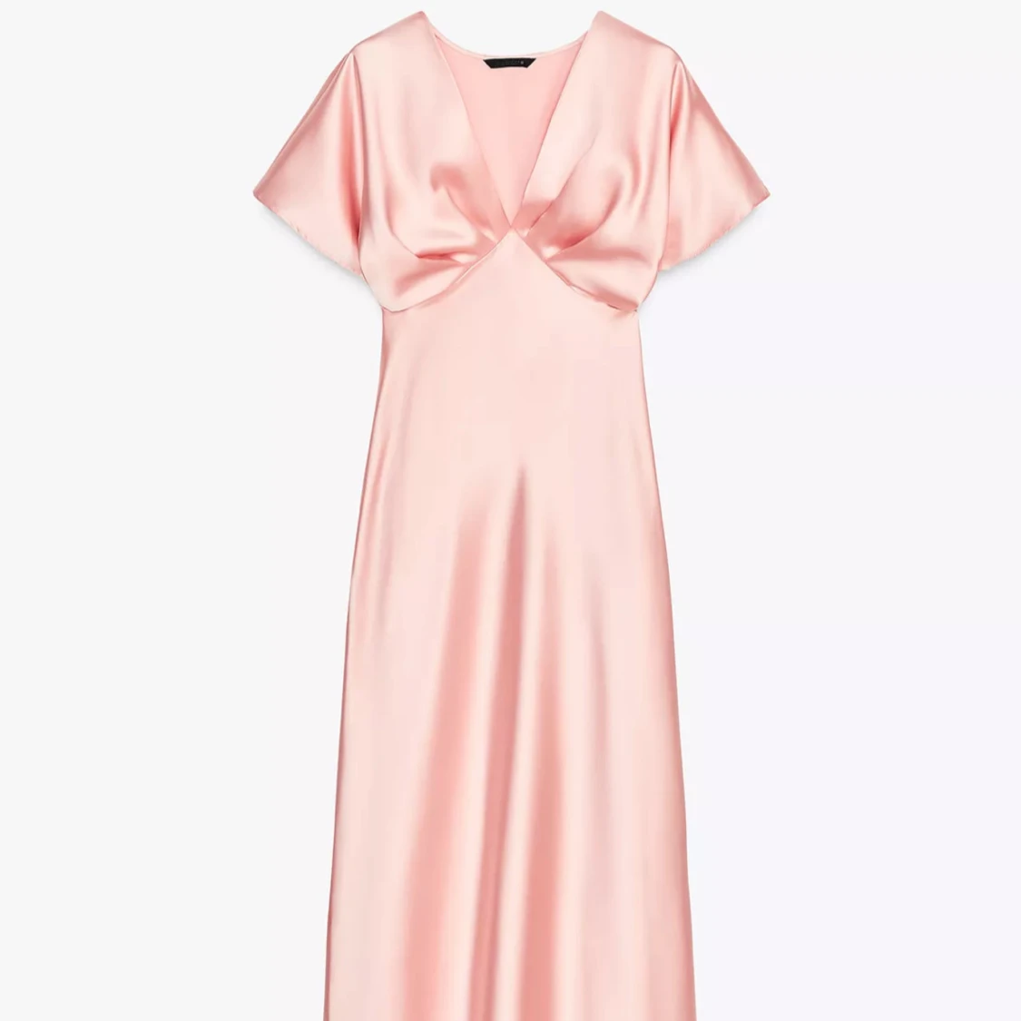 Ljusrosa långklänning i satin