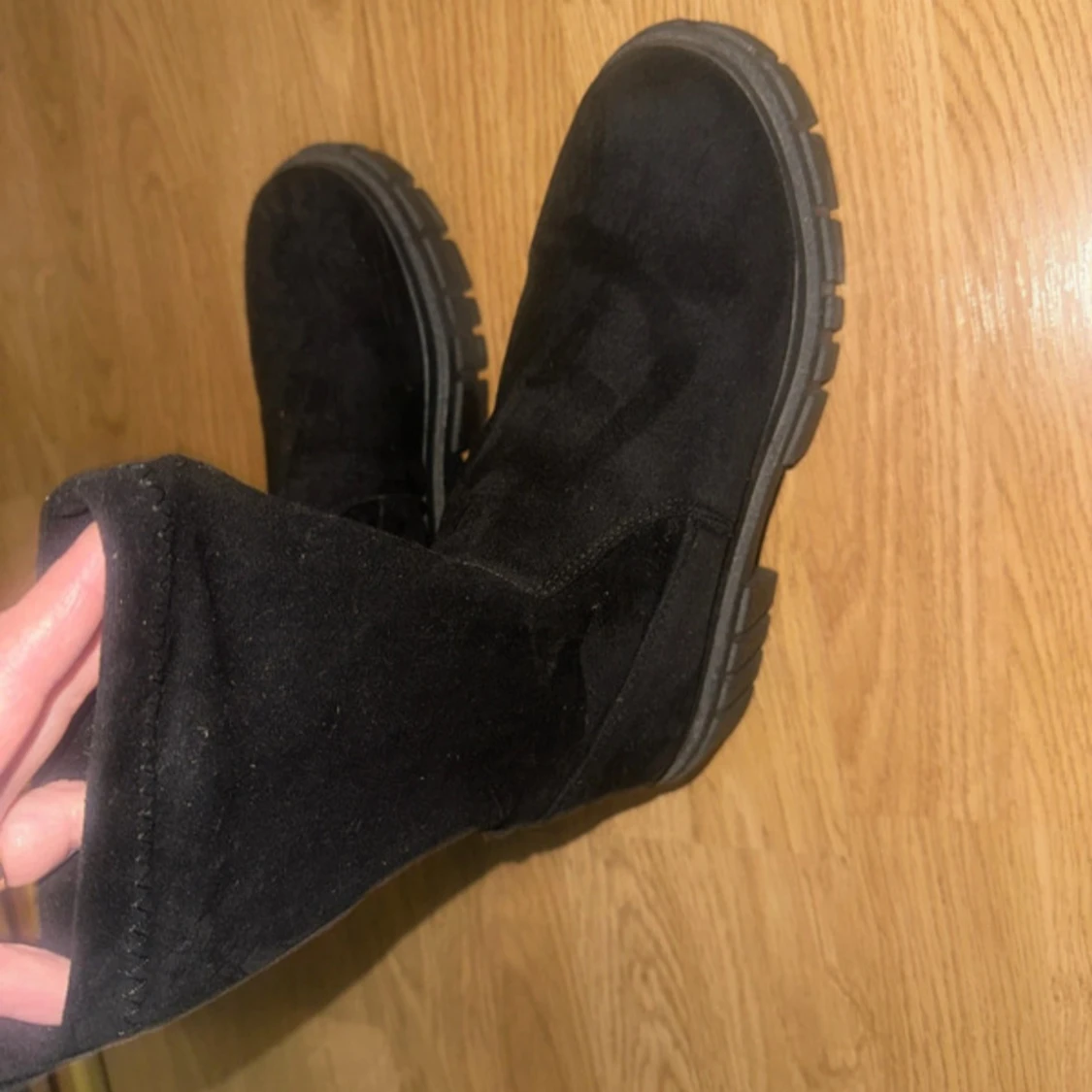 Svarta mockaboots med grov sula - 1