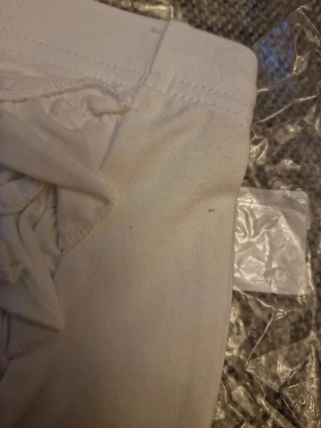 Vita leggings med volang bak - 2