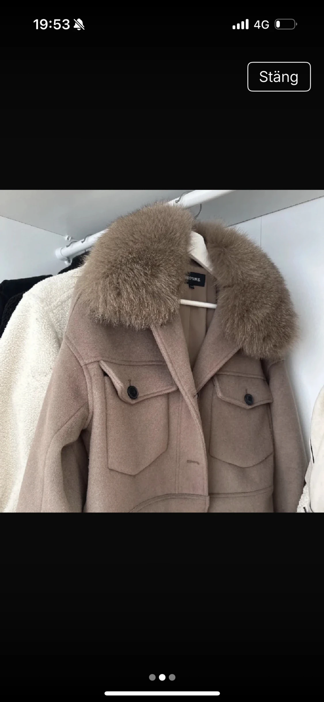 Beige jacka med päls från Meotine - 1