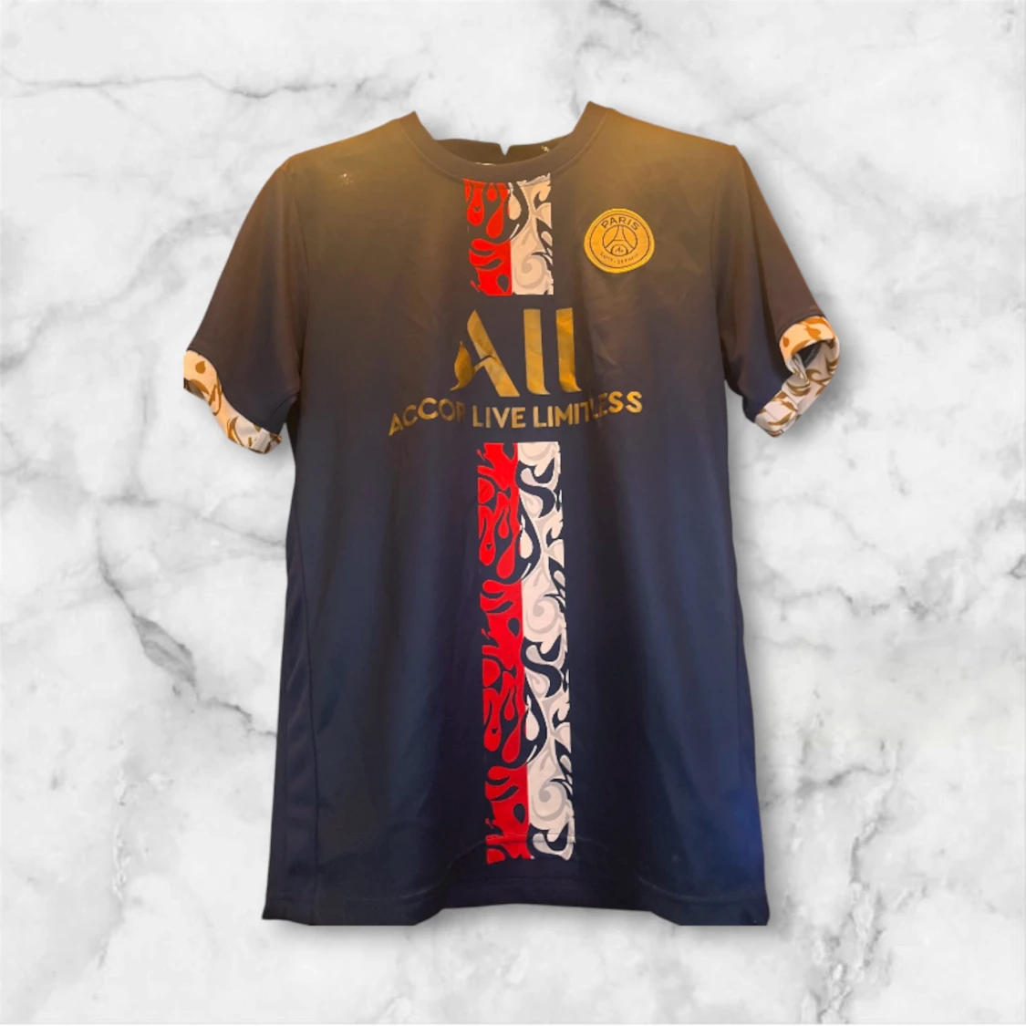 PSG fotbollströja marinblå guld - 4