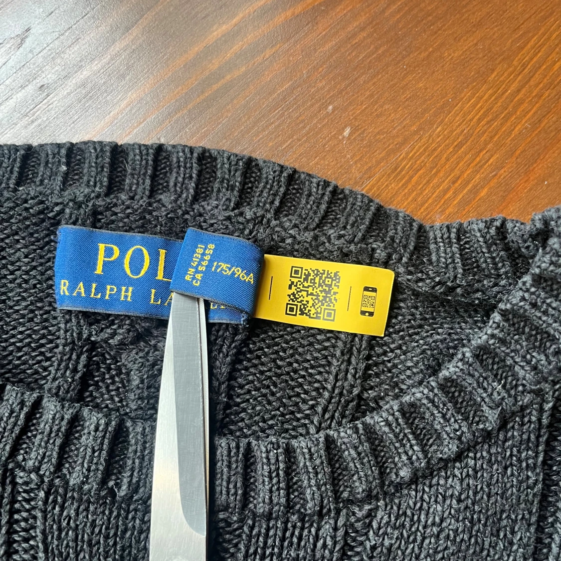 Svart kabelstickad Ralph lauren tröja  - 3