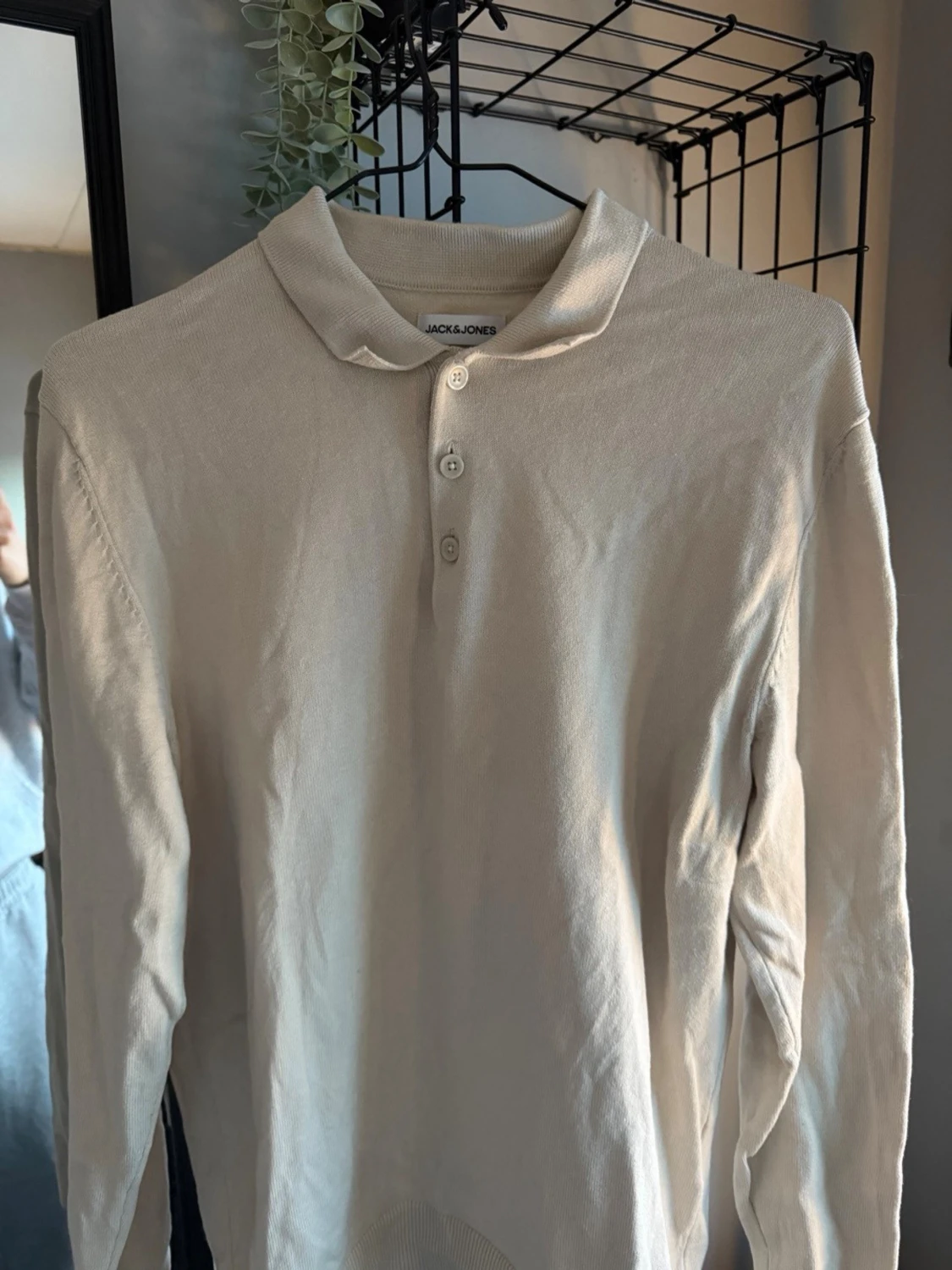 Beige pikétröja från Jack & Jones