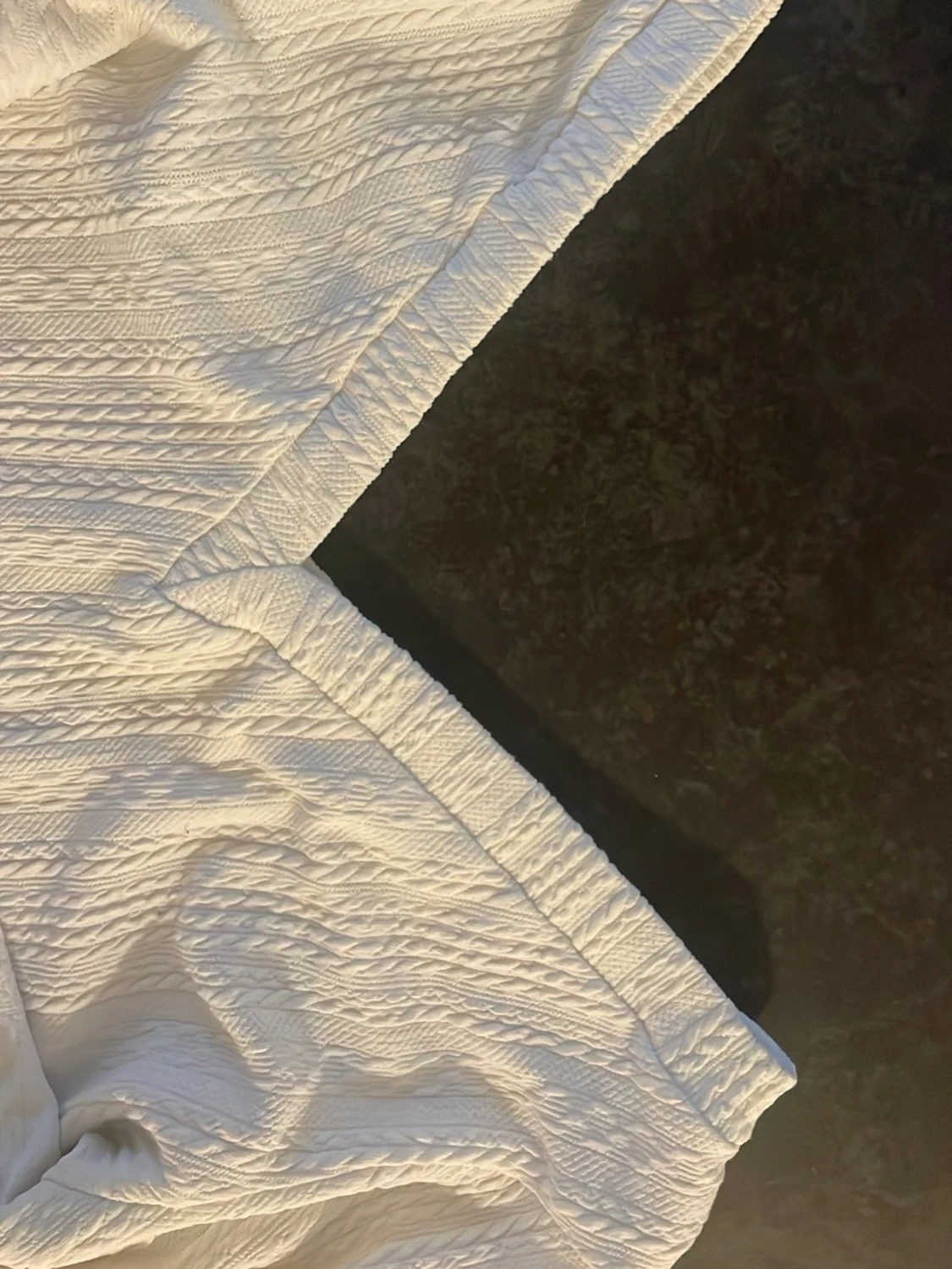 Vit ribbad stickad topp från SHEIN - 2