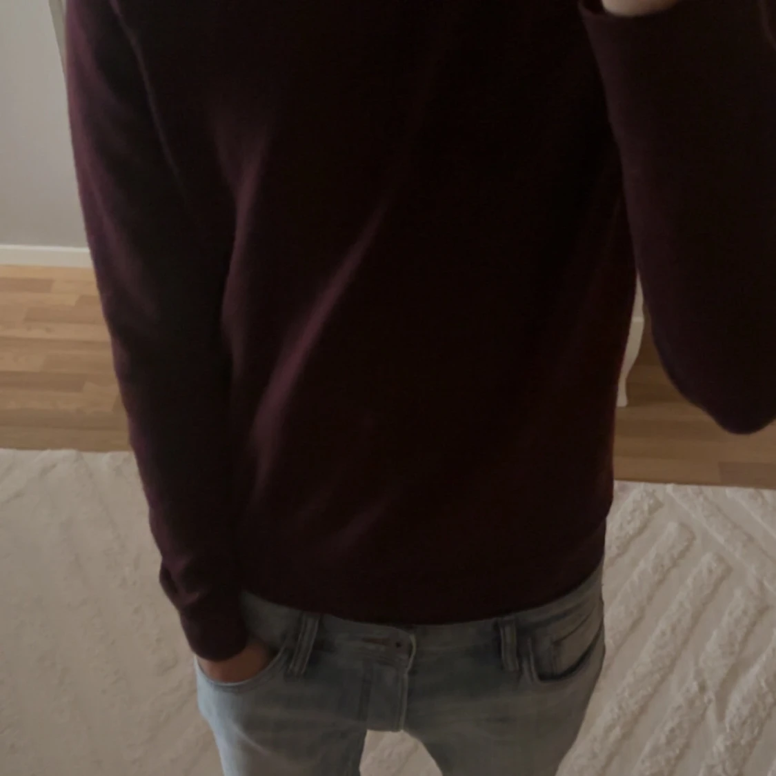 Mörkröd långärmad tröja - 2