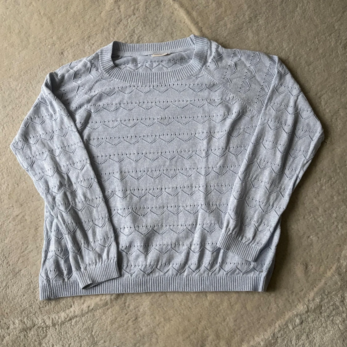 Dobber Ljusblå Mönstrad Tröja - 1