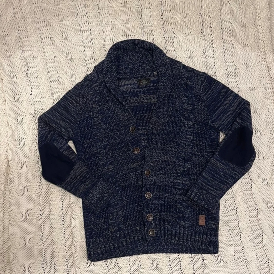 Mörkblå stickad kofta från Cotton Club - 2