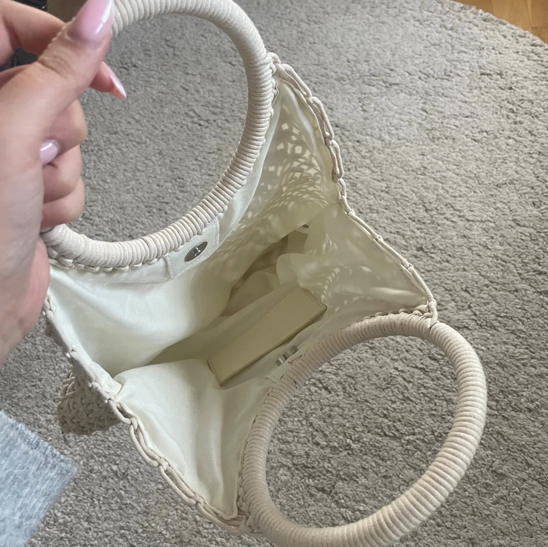 Crémevit strandväska - 2