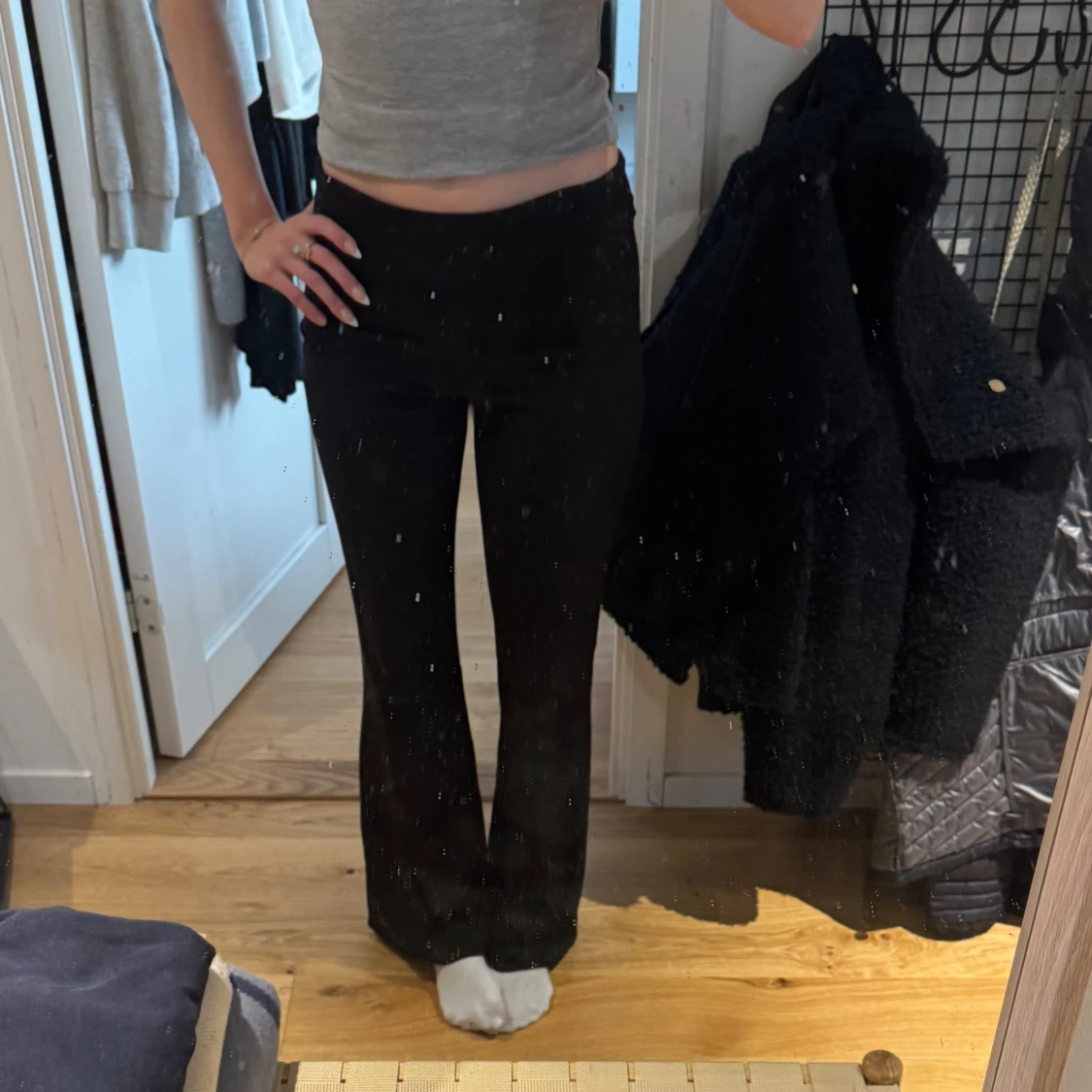 Svarta bootcut kostymbyxor - 1