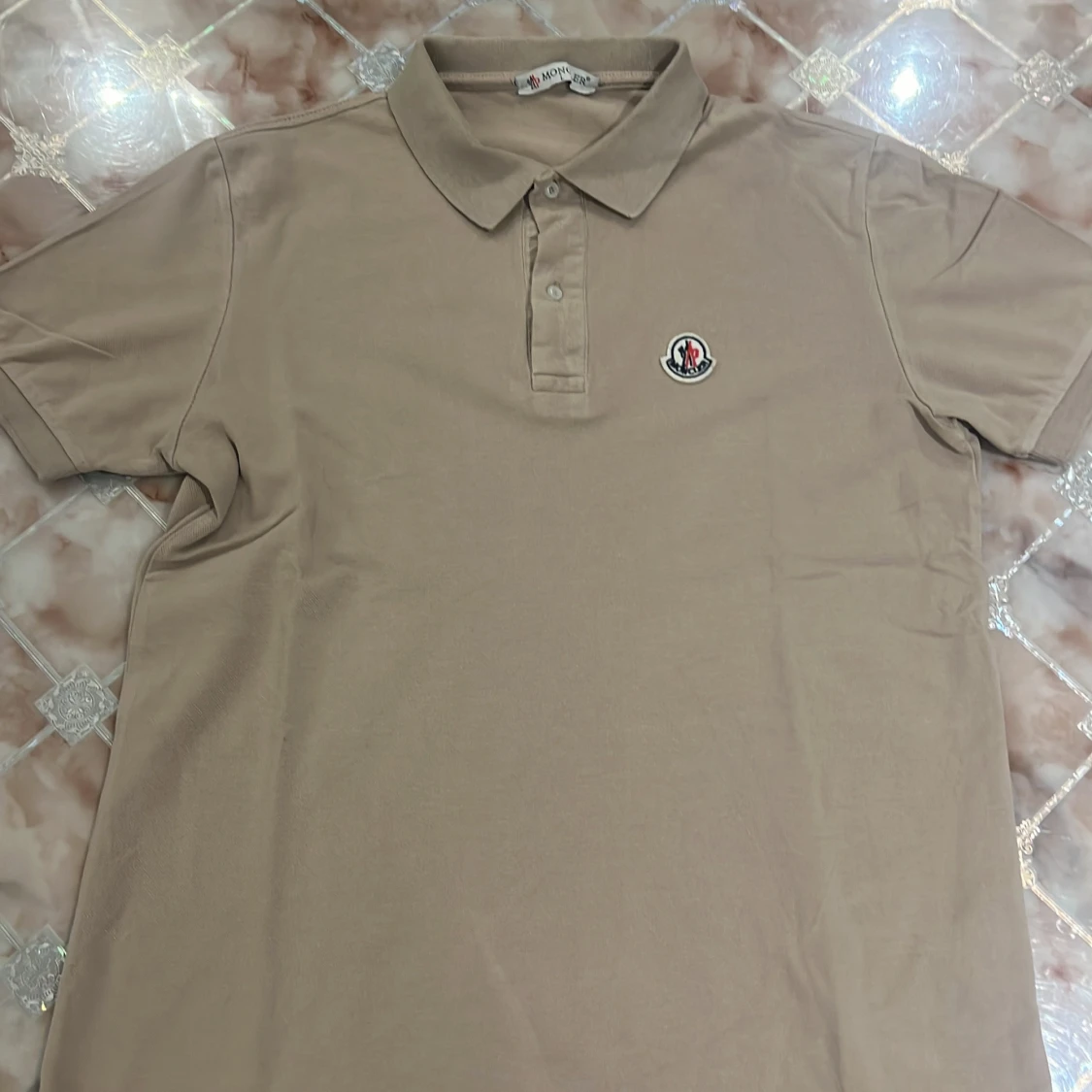 Beige Moncler pikétröja i bomull - 3