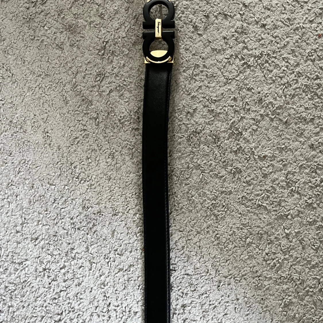 Svart Ferragamo bälte 90cm - 3
