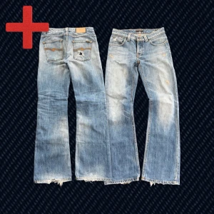 Vintage Nudie Jeans Bootcut Ola  - A pair of Nudie Jeans Bootcut Ola in size 30/32. Great condition, flaws has been repaired. Hmu if you have questions! See meassurements below.   Measurements: Tag size – 30/32, Waist – 39 cm, Rise – 22 cm, Thigh – 27 cm, Inseam – 82 cm, Length – 105 cm, Leg opening – 22 cm