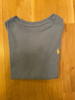 Blå t-shirt från Polo Ralph Lauren - Snygg blå t-shirt från Polo Ralph Lauren. T shirten är i ok skick och är endast lite noppig. Nypris ca 450 kr mitt pris endast 140 kr. Fraktar inom 1 dag, om du har någon fundering så är det bara att höra av sig😊