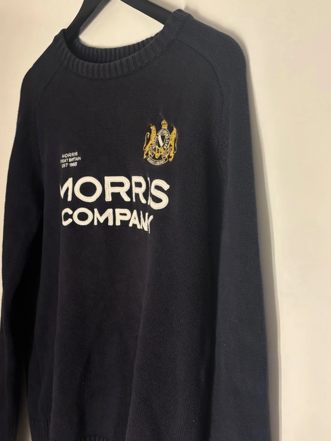 Mörkblå stickad tröja Morris Company - 1