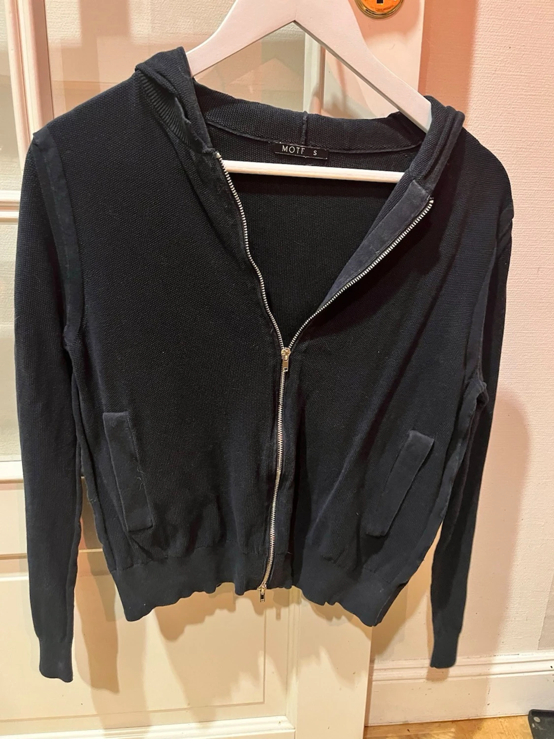 Mörkblå zip-up kofta - 2