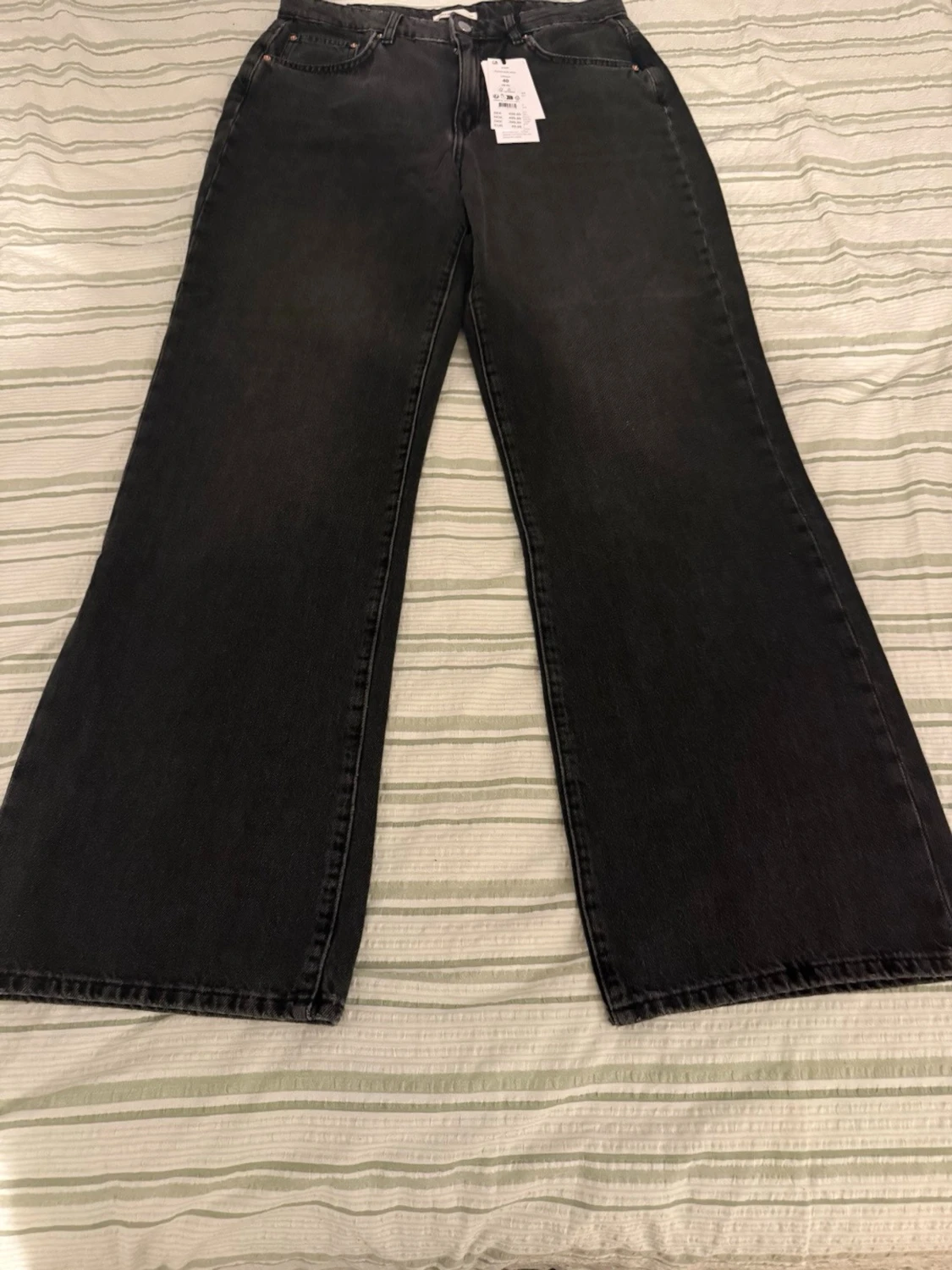 Svarta wide jeans med hög midja - 3