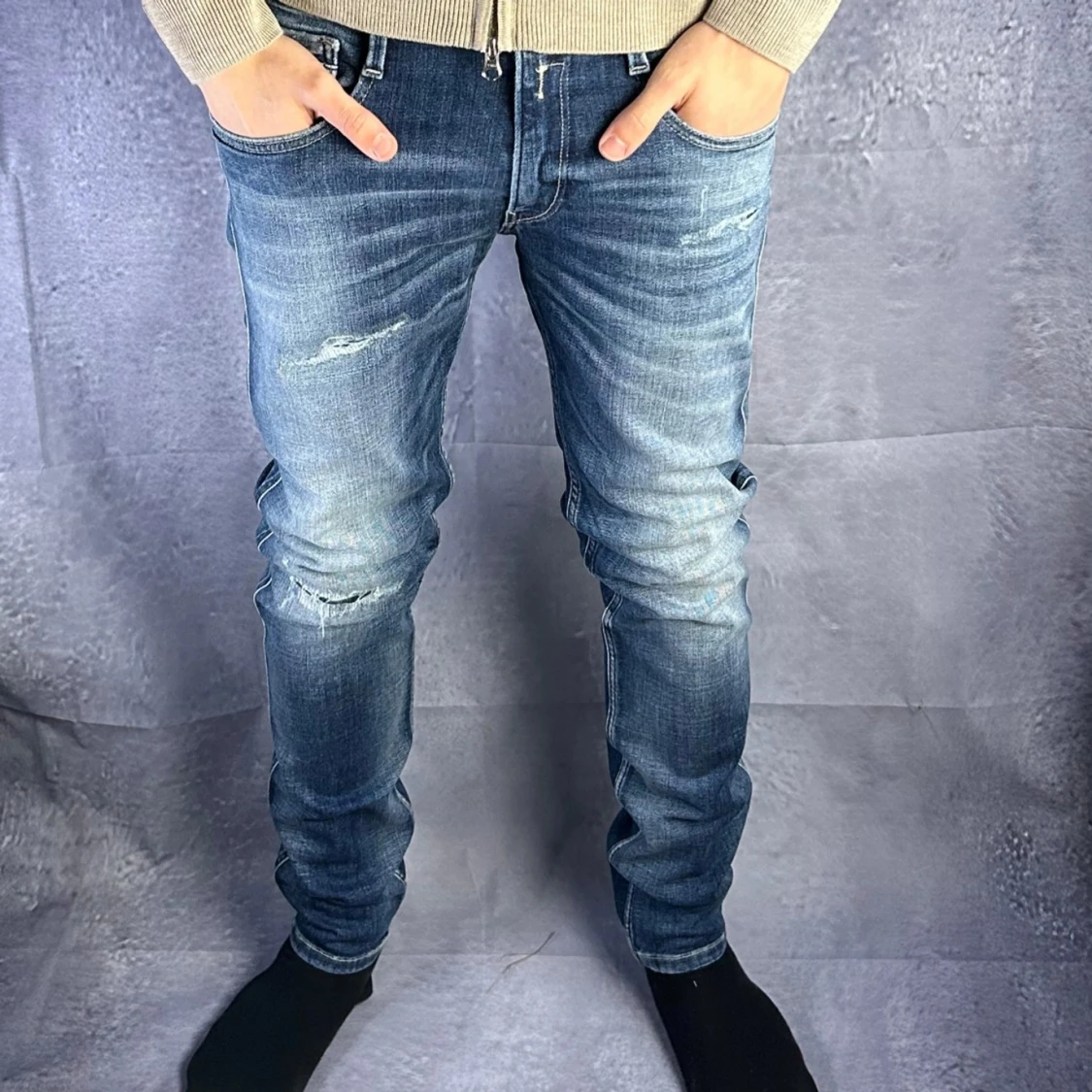 Helt nya replay anbass jeans med slitningar - 1