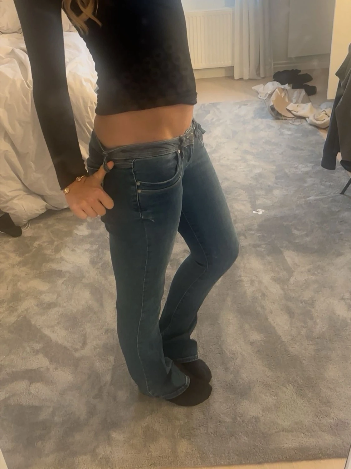 Blå lågmidjade bootcut jeans LTB - 1