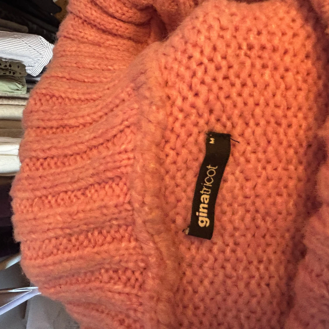 Rosa stickad off shoulder tröja - 2