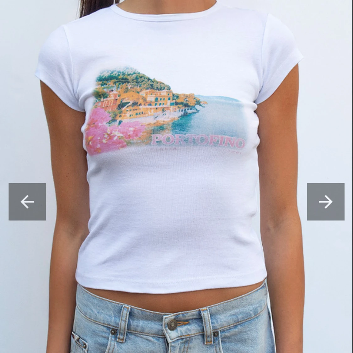 Vit croppad Portofino t-shirt