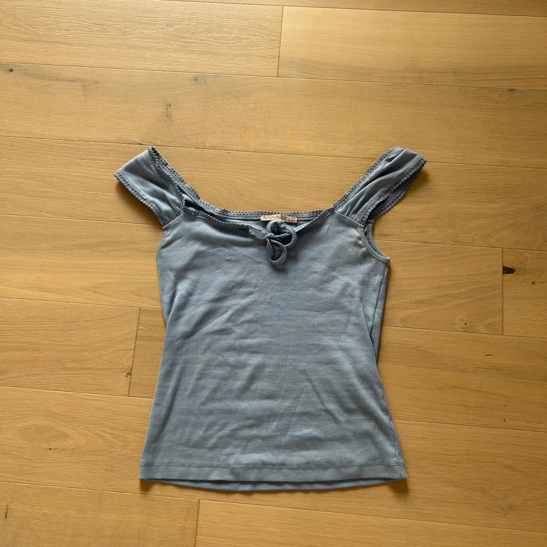 Blå ribbad linnetopp från Anna Field - 1