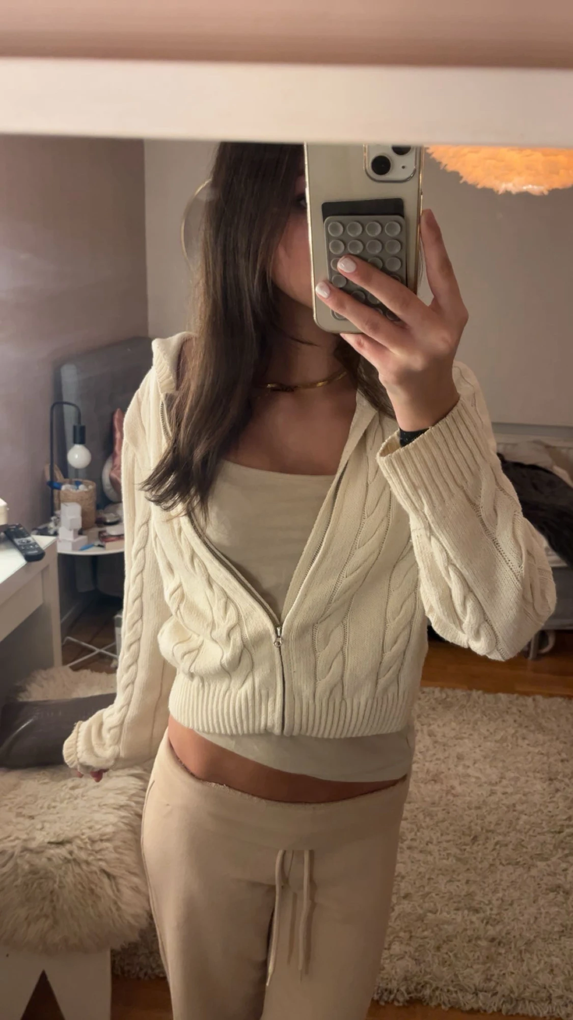 Beige ziphoodie   - 1