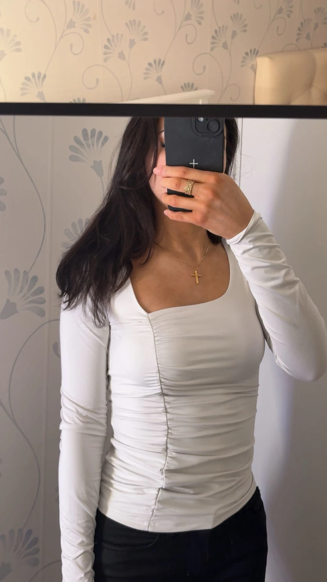 Vit långärmad tröja  - 1