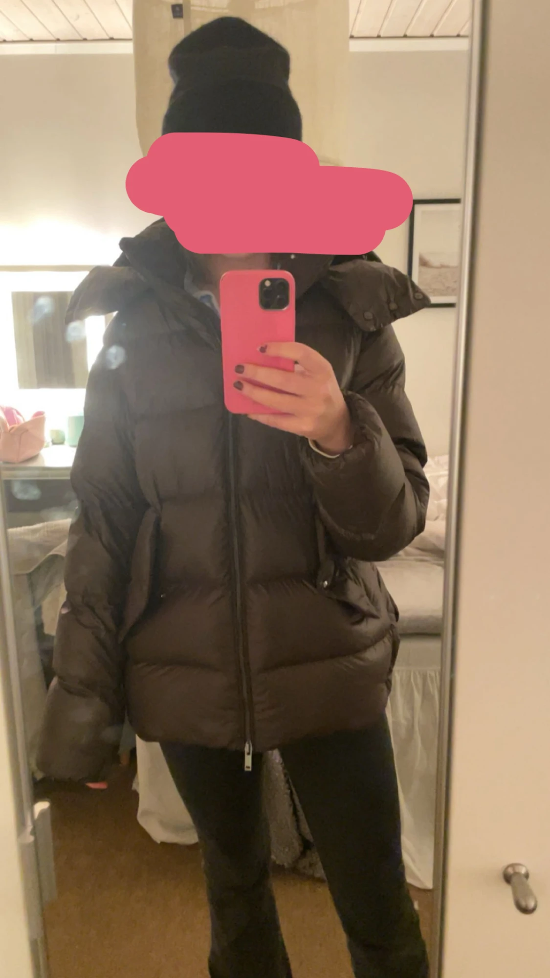 Mörkbrun pufferjacka med huva från masimo dutti - 2