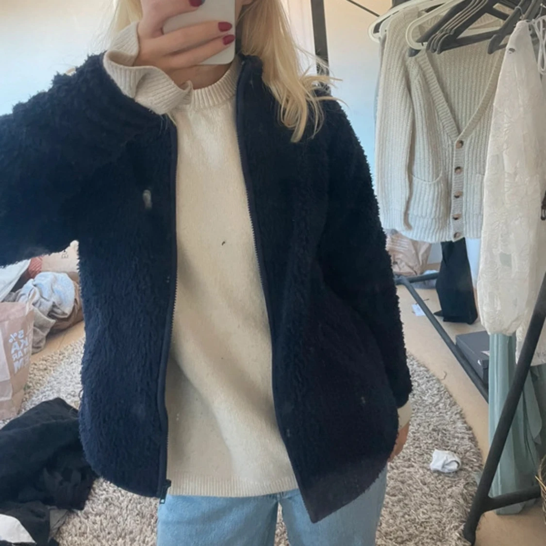 Mörkblå teddyjacka - 2