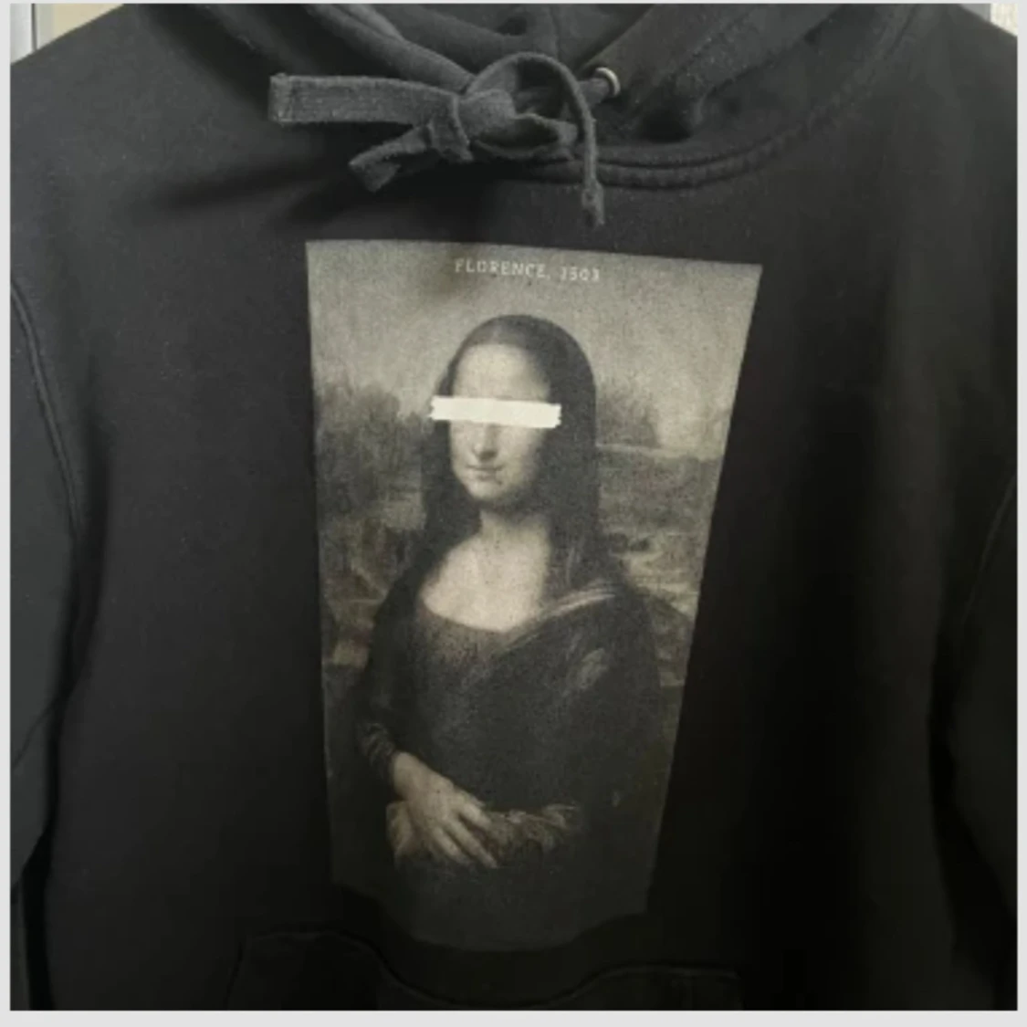 Svart hoodie Mona Lisa The Cool Elephant - 1