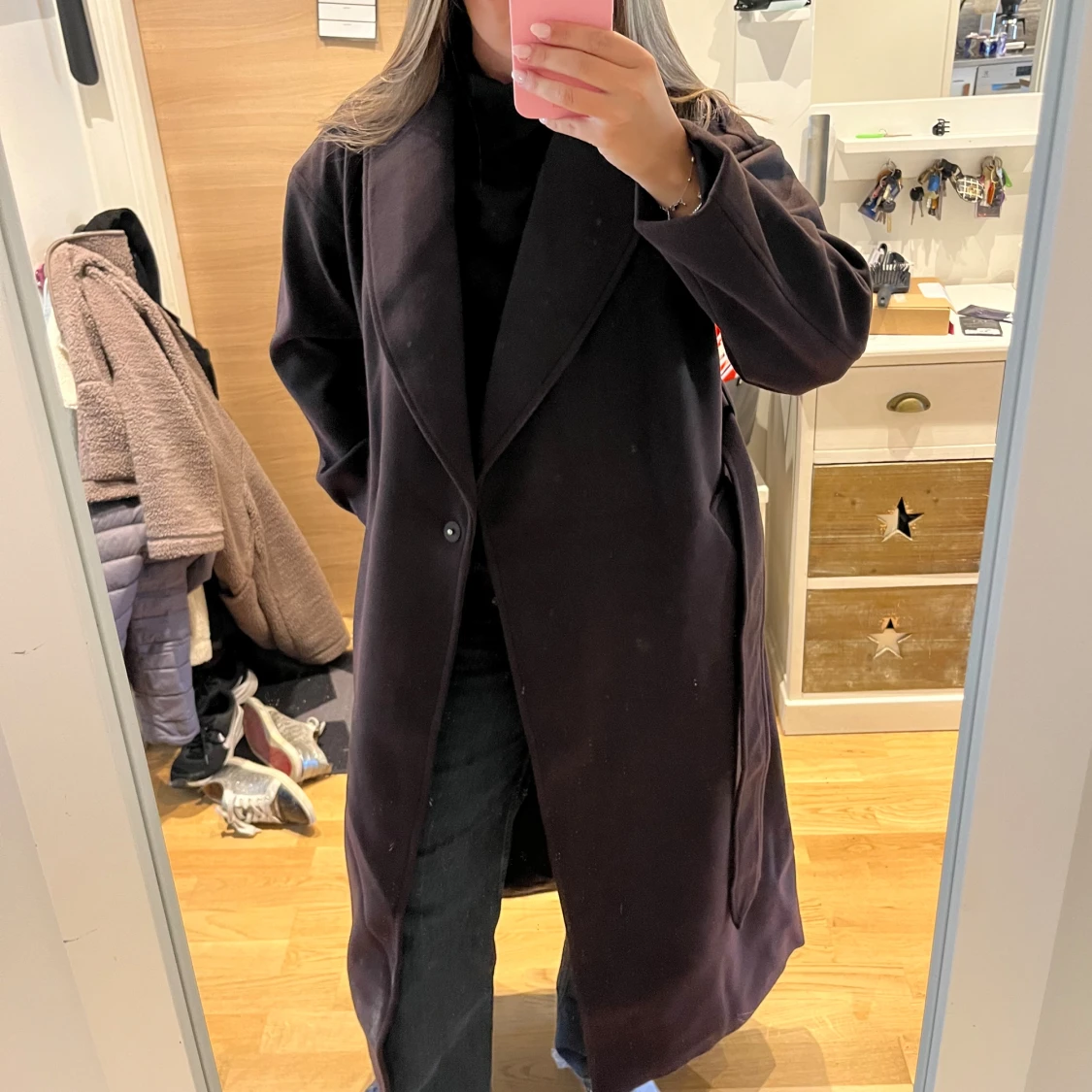 Brun lång kappa  - 1