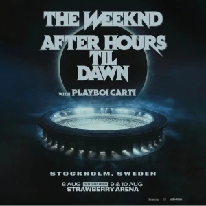 After Hours Til Dawn - The Weeknds 'After Hours Til Dawn'-turné med Playboi Carti. Golden Circle East, längst fram vid scenen. 3 stycken. 3000kr/st eller 7250kr för alla tre. 9 aug -26. För mer information, hör av er!