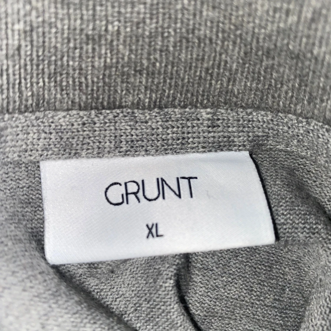 Grå stickad half zip tröja GRUNT XL - 2