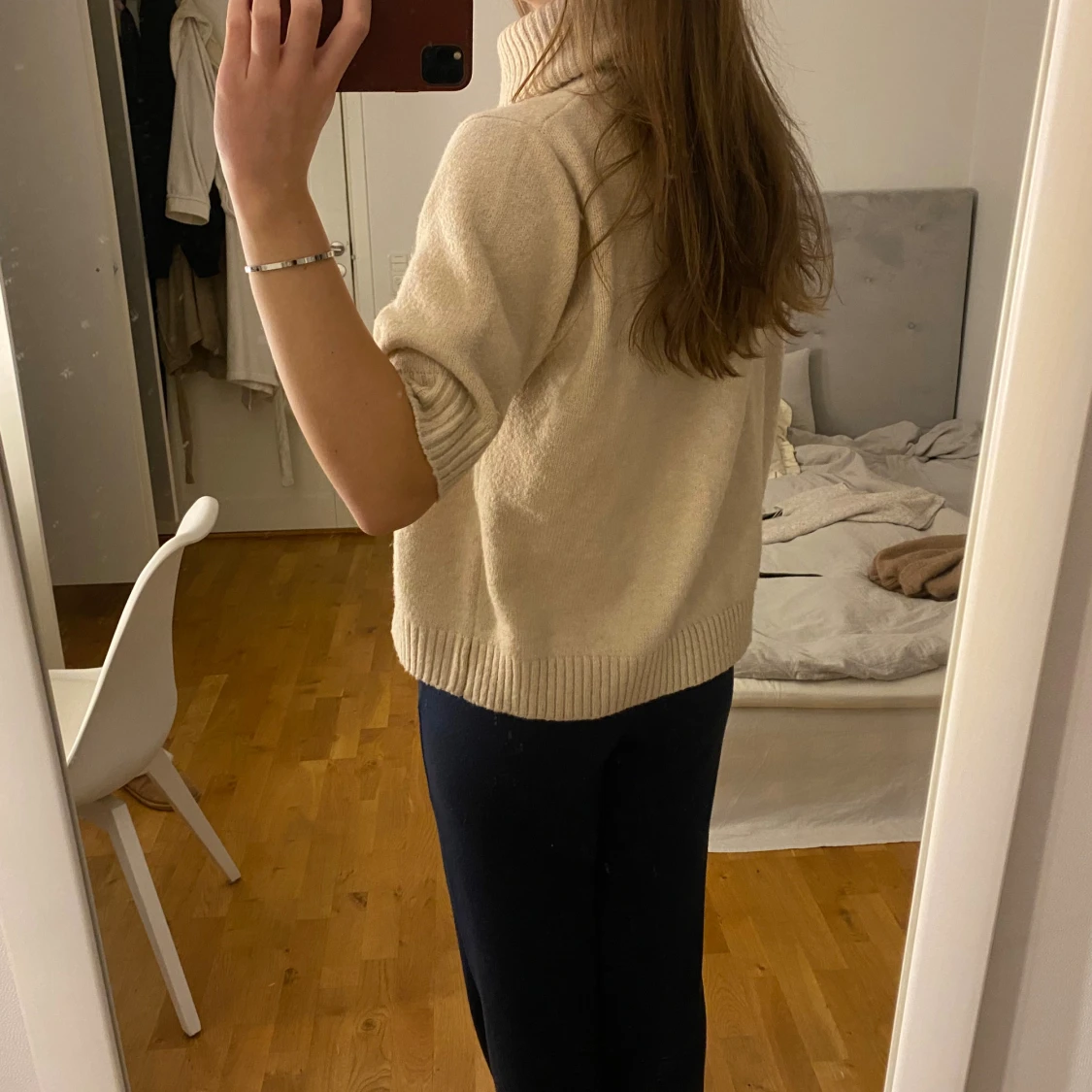 Stickad trekvart tröja  - 2