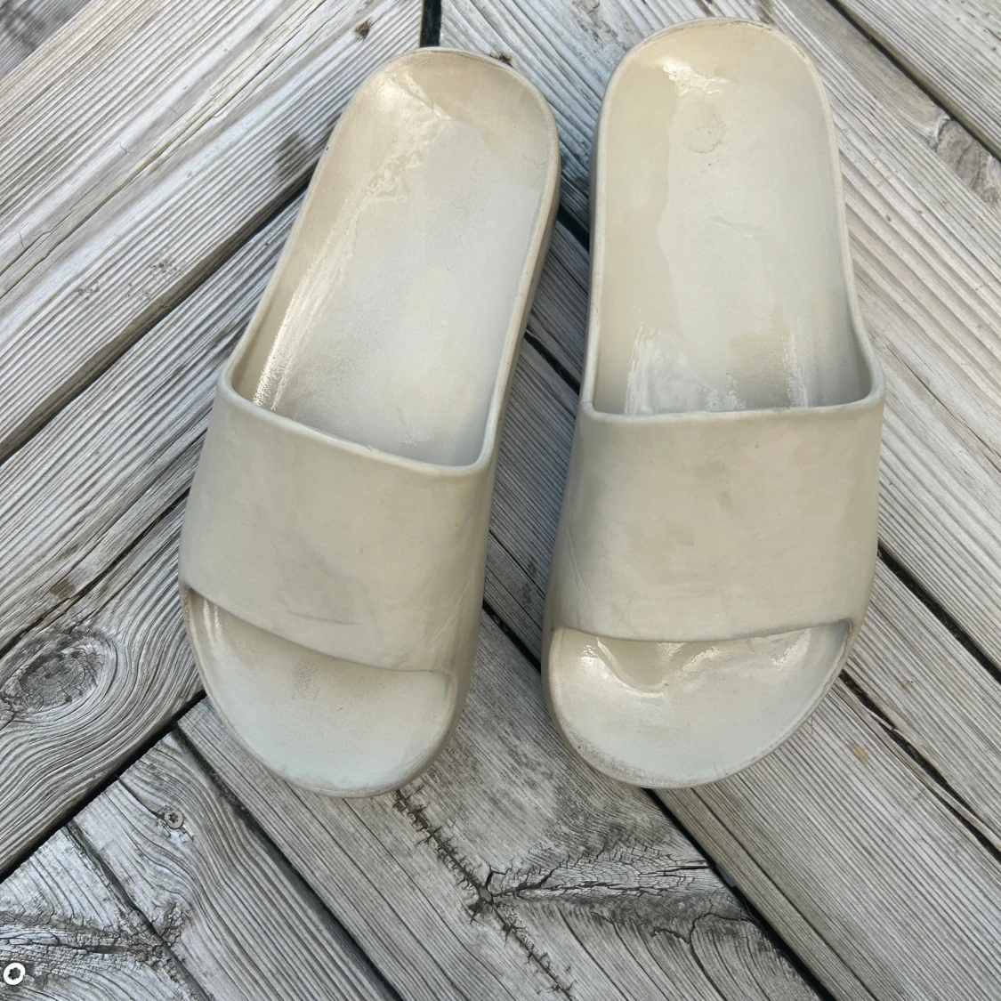 Beige chunky sandaler i syntet - 2