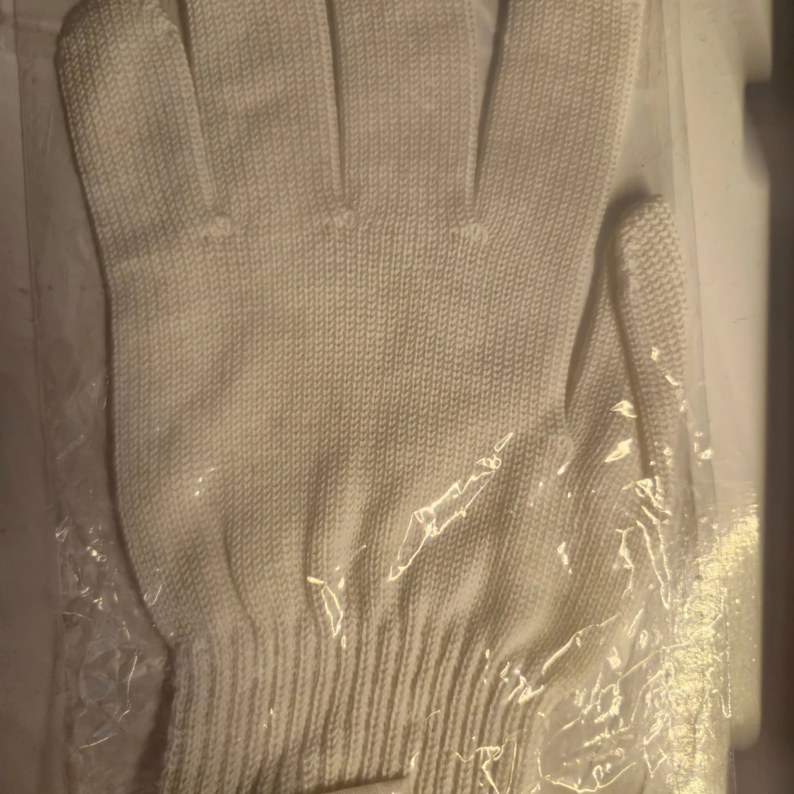 Vit stickade handske unisex - 1