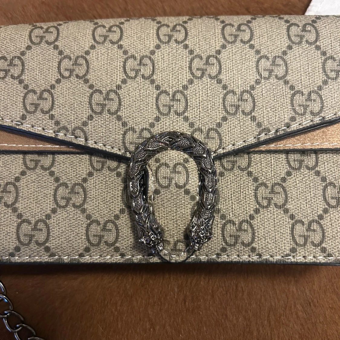 Beige axelväska - 1