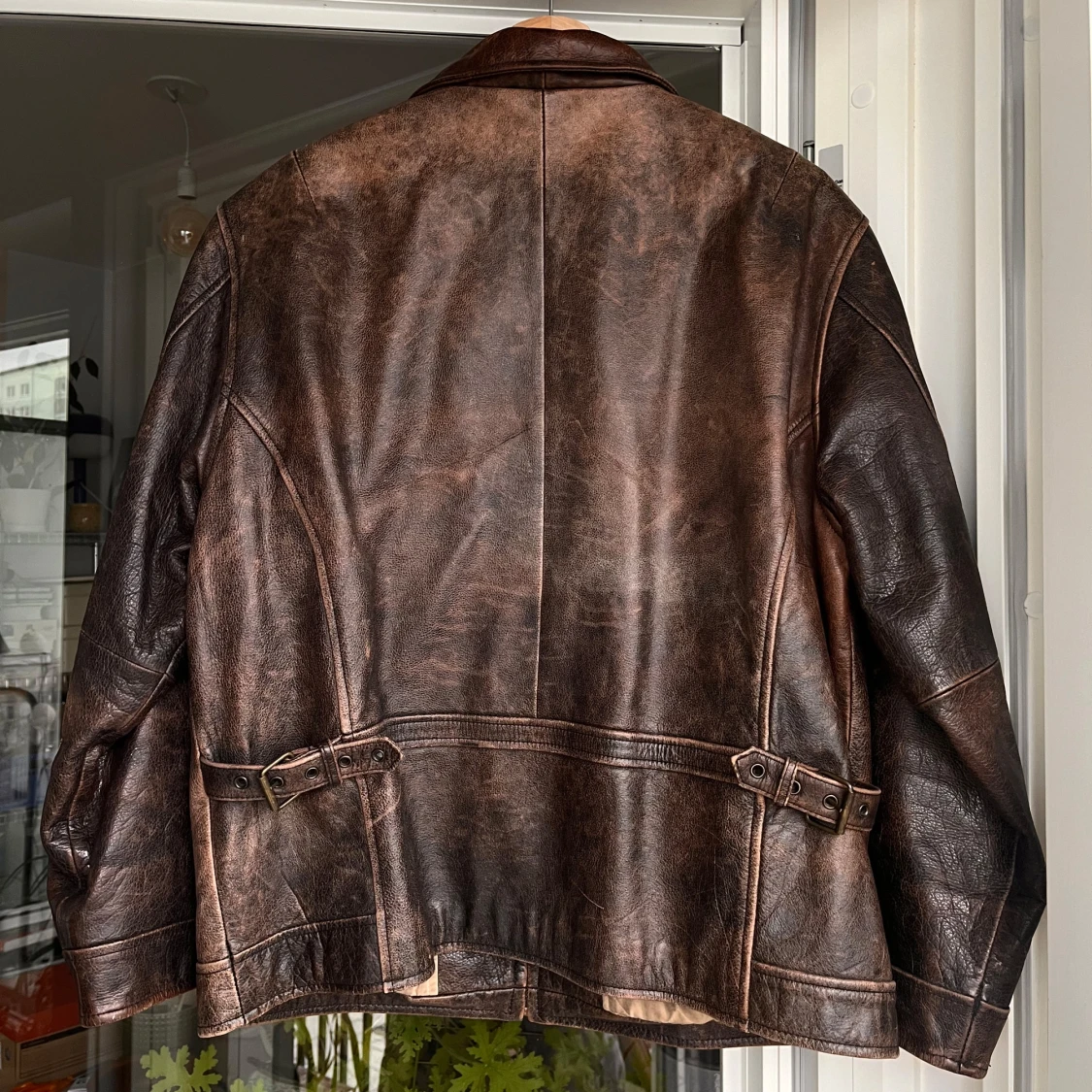 Brun skinnjacka strl S-M - 1