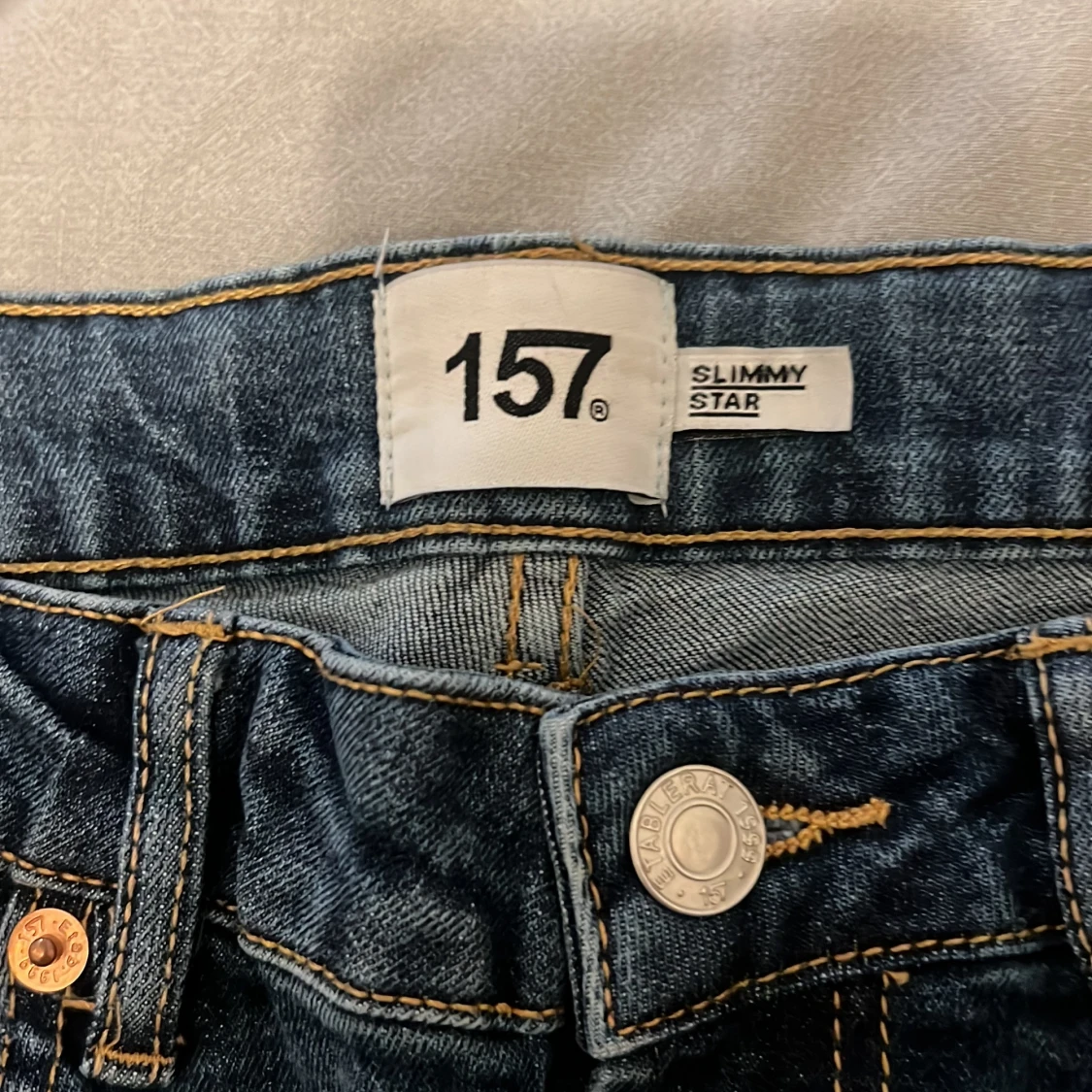 Blå och svarta jeans från 157 - 2