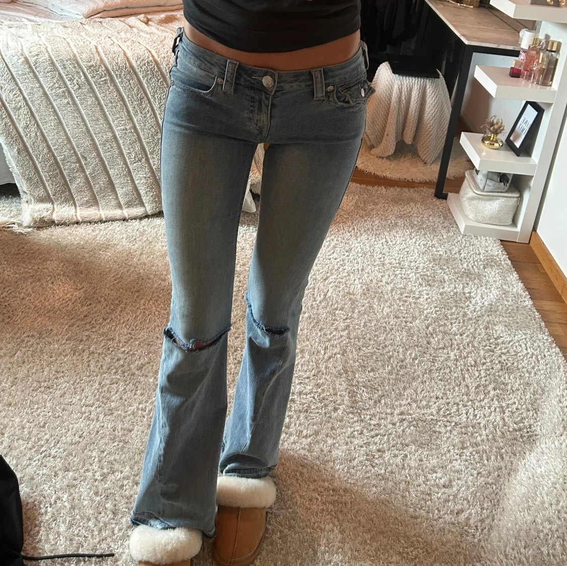 Lågmidjade True Religion  bootcut jeans blå - 1