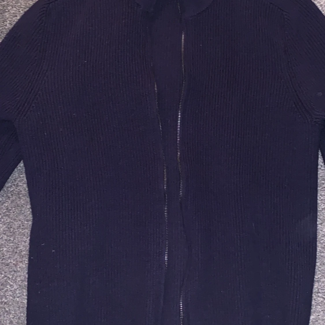 Ribbad Cardigan med Perkinskrage - 90