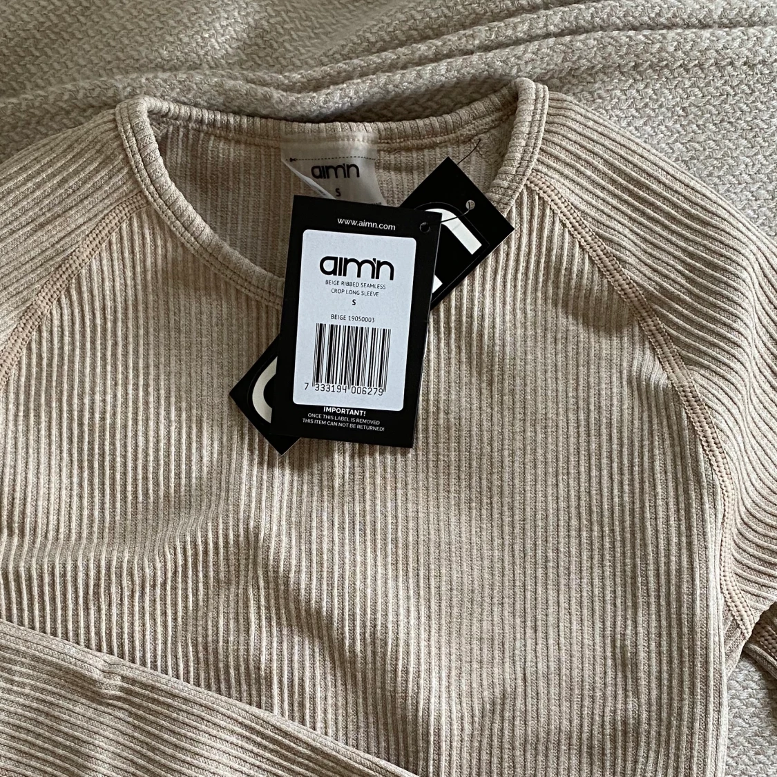 Ribbad långärmad Aim’n top 