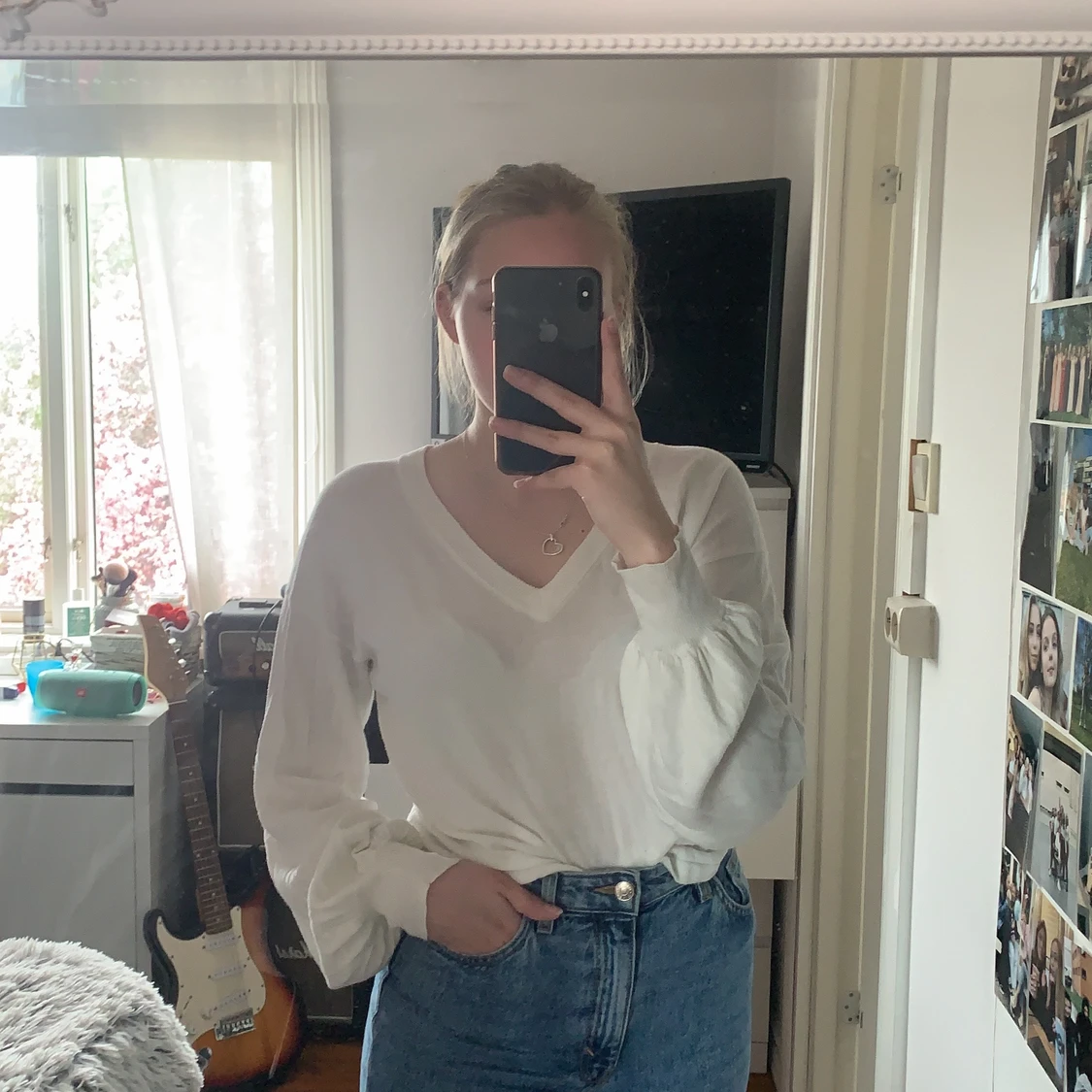 Vit luftig tröja, Storlek S