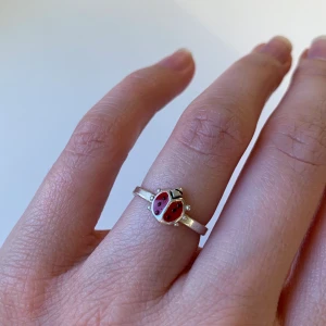 Ring  - Söt ring med en nyckelpiga på 🥰 Äkta silver (stämpel 925), innerdiameter på 16mm men går att justera så att den kan passa större och mindre.   Kolla gärna in mina andra annonser! 